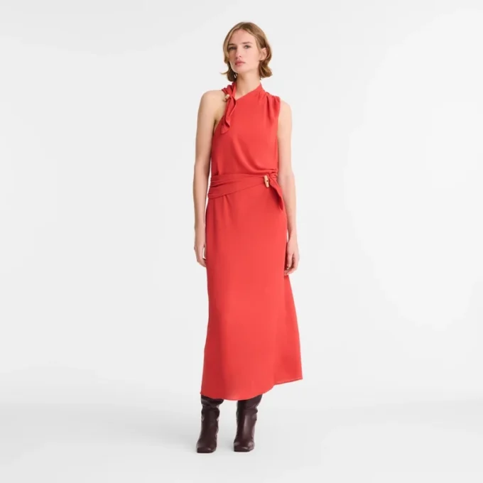 Rot – Gabardine-Kleid Rot – Gabardine-Kleid