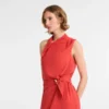 Rot – Gabardine-Kleid Rot – Gabardine-Kleid