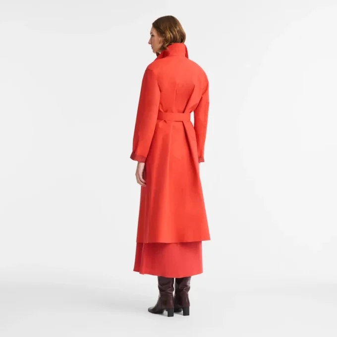 Rot – Wasserabweisender Trenchcoat aus technischem Canvas