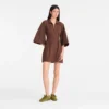 Schokoladenbraun – Popeline-Kleid Schokoladenbraun – Popeline-Kleid