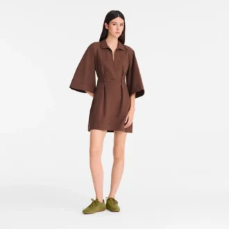 Schokoladenbraun – Popeline-Kleid