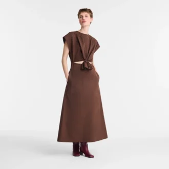 Schokoladenbraun – Popeline-Kleid