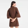 Schokoladenbraun – Popeline-Kleid Schokoladenbraun – Popeline-Kleid