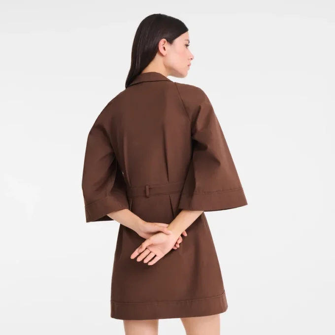 Schokoladenbraun – Popeline-Kleid Schokoladenbraun – Popeline-Kleid