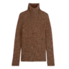 Schokoladenbraun – Strickpullover mit hohem Kragen Schokoladenbraun – Strickpullover mit hohem Kragen