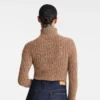 Schokoladenbraun – Strickpullover mit hohem Kragen Schokoladenbraun – Strickpullover mit hohem Kragen