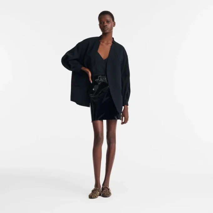Schwarz – Crêpe-Jacke Schwarz – Crêpe-Jacke