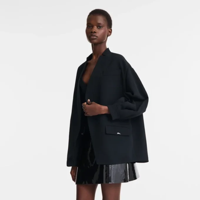 Schwarz – Crêpe-Jacke Schwarz – Crêpe-Jacke