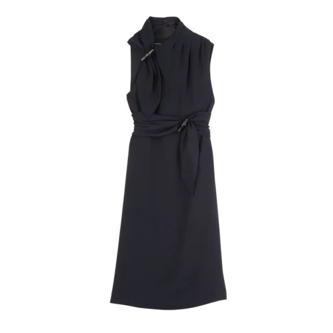 Schwarz – Fließendes Kreppkleid Schwarz – Fließendes Kreppkleid