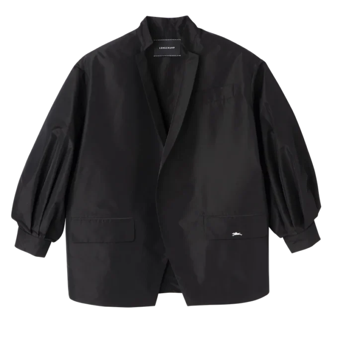 Schwarz – Kimonojacke aus technischem Taft Schwarz – Kimonojacke aus technischem Taft