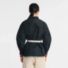 Schwarz – Kimonojacke aus technischem Taft Schwarz – Kimonojacke aus technischem Taft