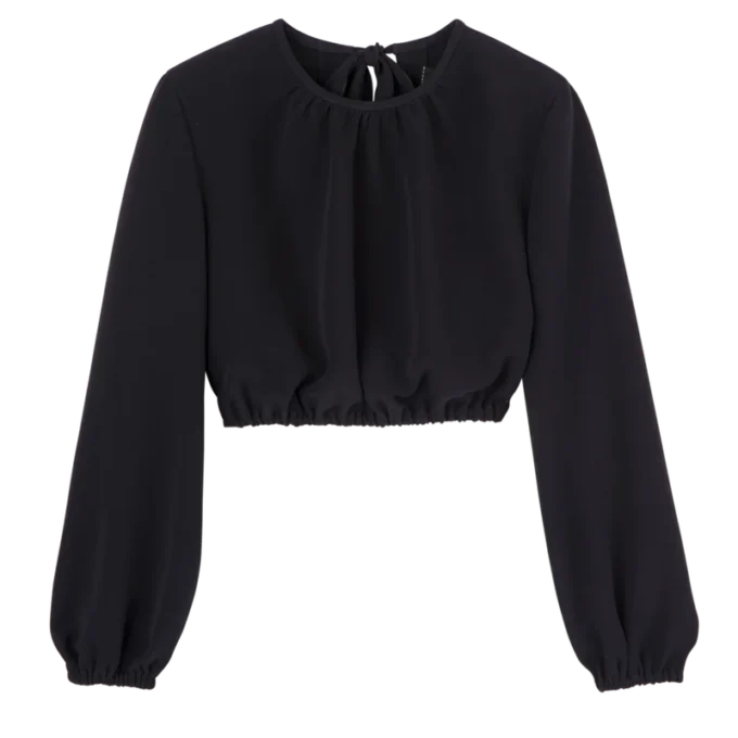 Schwarz – Krepp-Oberteil Schwarz – Krepp-Oberteil