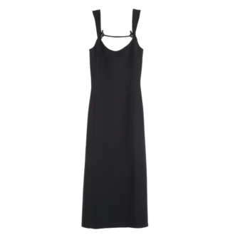 Schwarz – Langes Kleid aus Krepp