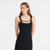 Schwarz – Langes Kleid aus Krepp Schwarz – Langes Kleid aus Krepp