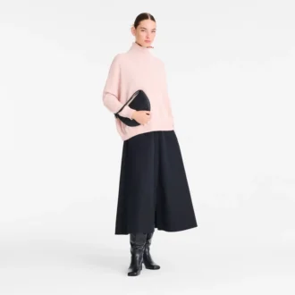 Schwarz – Leder-Clutch Le Roseau