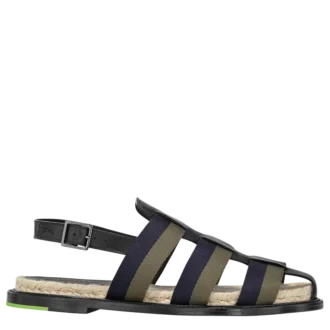 Schwarz – Ledersandalen mit Schattenmuster