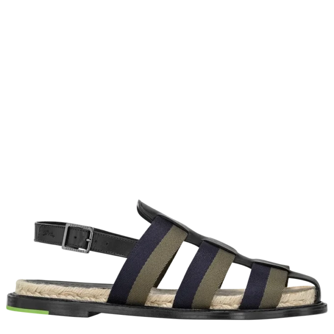 Schwarz – Ledersandalen mit Schattenmuster Schwarz – Ledersandalen mit Schattenmuster