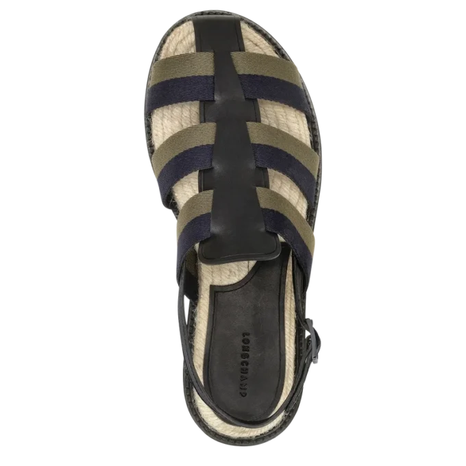 Schwarz – Ledersandalen mit Schattenmuster Schwarz – Ledersandalen mit Schattenmuster