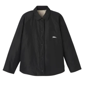 Schwarz/Papier – Technischer Taft Gepolsterte Blousonjacke