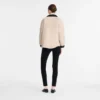 Schwarz/Papier – Technischer Taft Gepolsterte Blousonjacke