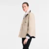 Schwarz/Papier – Technischer Taft Gepolsterte Blousonjacke