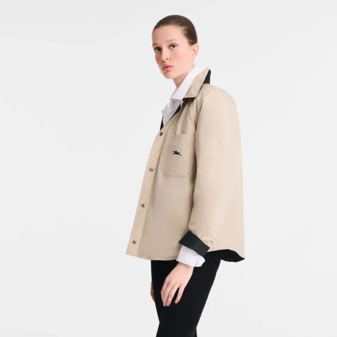Schwarz/Papier – Technischer Taft Gepolsterte Blousonjacke