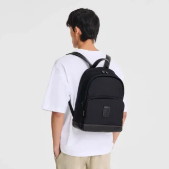 Schwarz – Rucksack Boxford aus recyceltem Canvas
