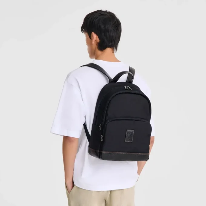 Schwarz – Rucksack Boxford aus recyceltem Canvas