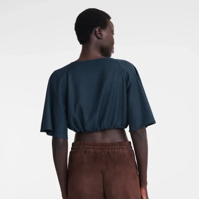 Tintenblau – Krepp-Oberteil Tintenblau – Krepp-Oberteil