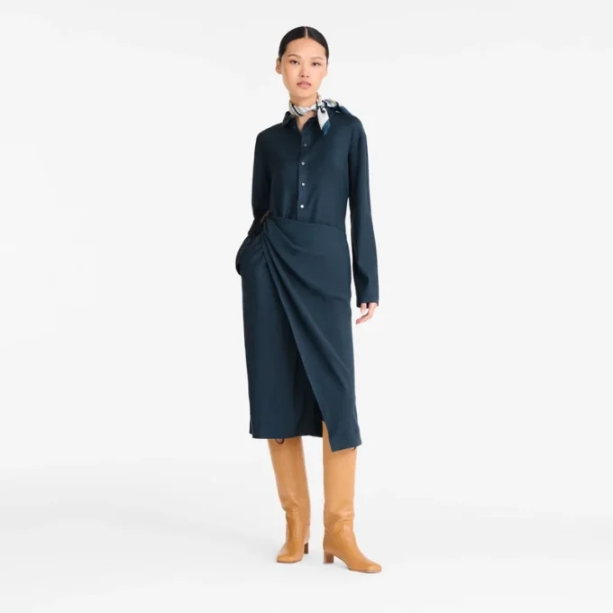 Tintenblau – Kreppkleid Tintenblau – Kreppkleid