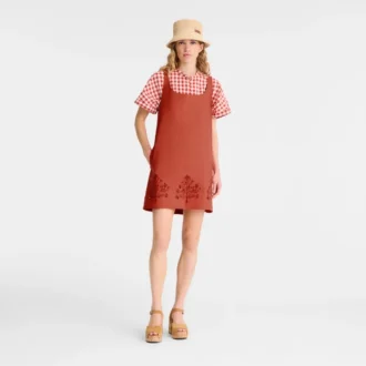 Tomato – Besticktes Canvas-Kleid