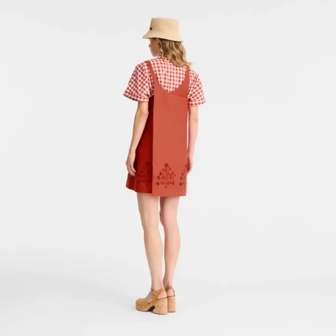 Tomato – Besticktes Canvas-Kleid