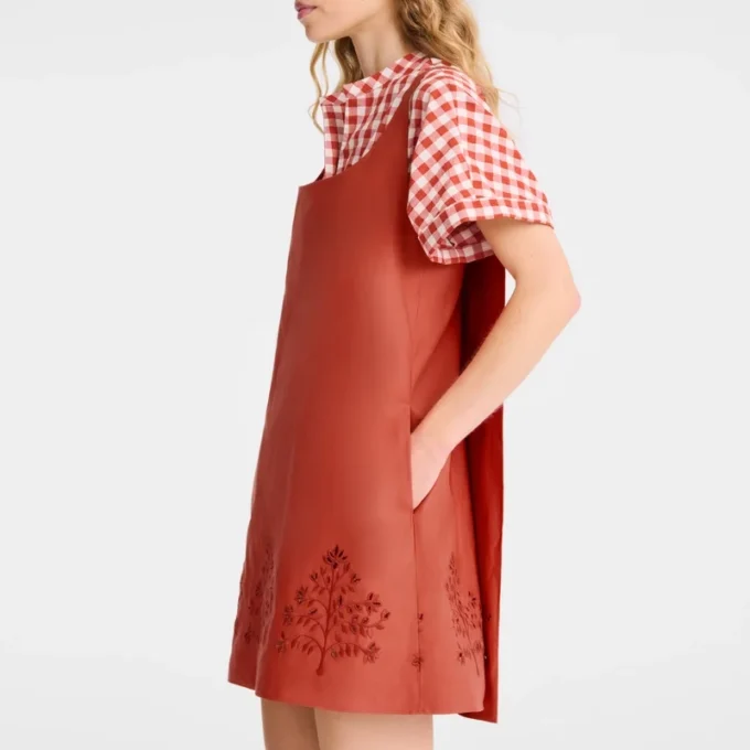 Tomato – Besticktes Canvas-Kleid