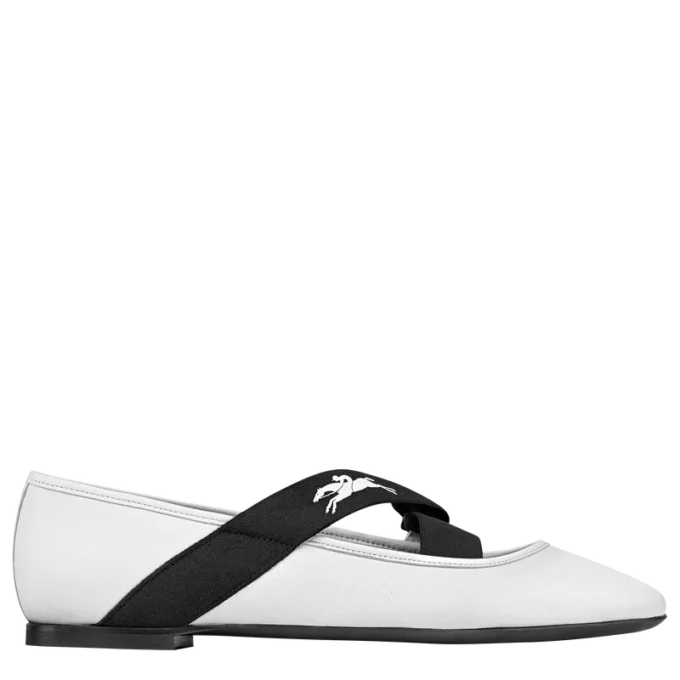 Weiß – Ballerinas aus Leder Weiß – Ballerinas aus Leder