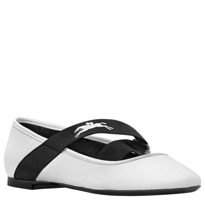 Weiß – Ballerinas aus Leder Weiß – Ballerinas aus Leder