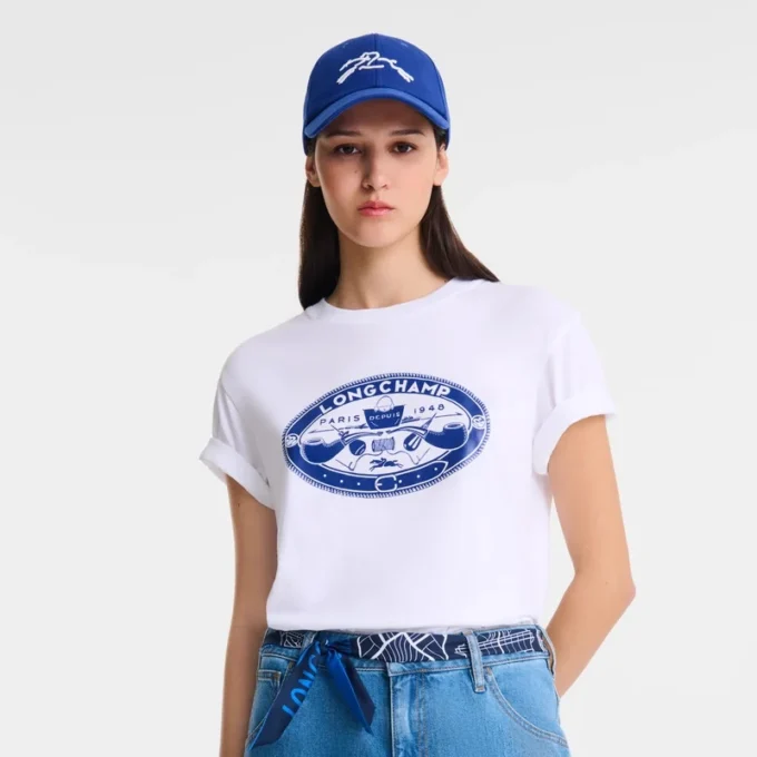 Weiß – Bedrucktes Jersey-T-Shirt Weiß – Bedrucktes Jersey-T-Shirt
