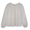 Weiß – Bestickte Popeline-Bluse