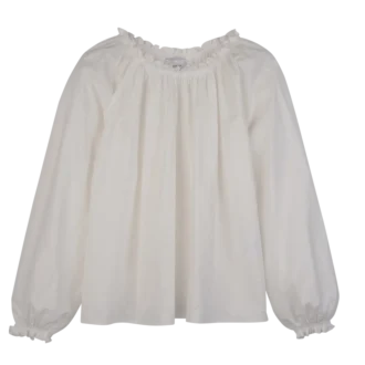 Weiß – Bestickte Popeline-Bluse