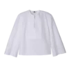 Weiß – Bestickte Popeline-Bluse