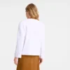 Weiß – Bestickte Popeline-Bluse