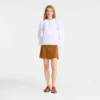 Weiß – Bestickte Popeline-Bluse