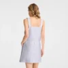 Weiß – Besticktes Gabardine-Kleid Weiß – Besticktes Gabardine-Kleid